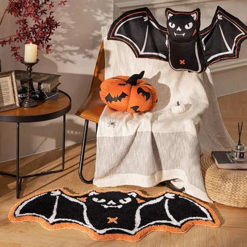 Miniatura 3 de Ashler - Alfombra de baño de murciélago de Halloween, alfombra de baño para decoración de Halloween, alfombras de área góticas, alfombras