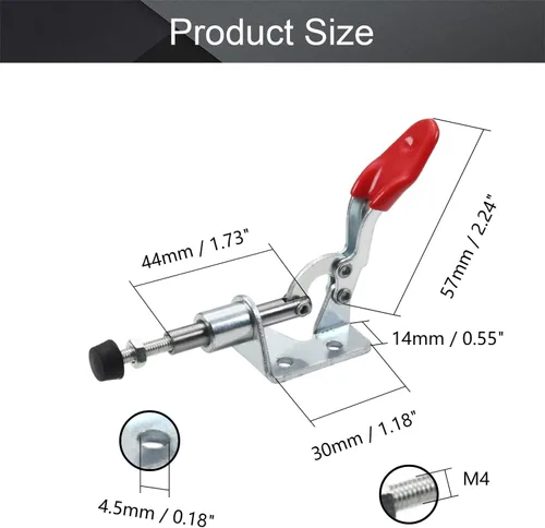 Miniatura 2 de Utoolmart Abrazadera de palanca ajustable, botón de liberación rápida, abrazadera de palanca de acción de empuje de tracción de 99 libras