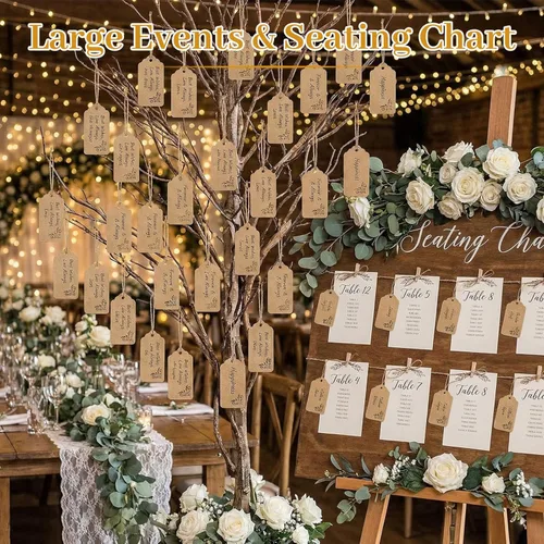 Miniatura 7 de Koogel 100 etiquetas de papel kraft con cuerda, etiquetas de regalo para bodas, bebés y despedidas de soltera