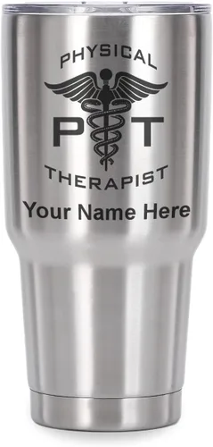 Miniatura 22 de LaserGram PT Physical Therapeut, vaso aislado al vacío de 20 onzas, grabado personalizado incluido (negro)