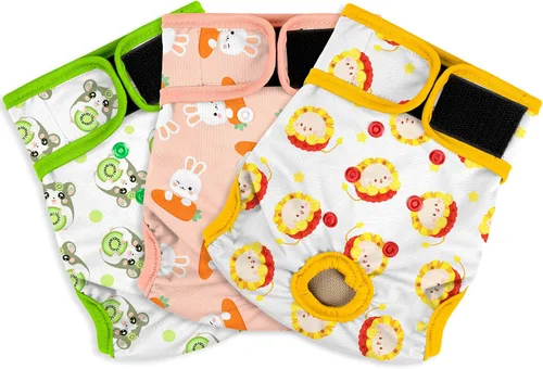 Miniatura 98 de Pañales lavables para perros, para hembras caninas, reutilizables, para periodo de celo, altamente absorbentes, para incontinencia, con broches