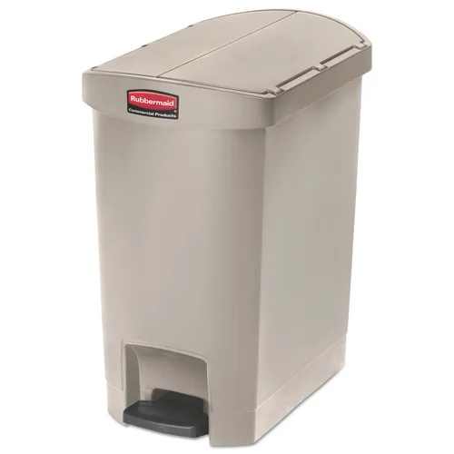 Miniatura 28 de Rubbermaid Commercial Products - Bote de basura Streamline Slim con pedal Papelera de plástico, 4 galones (15 litros), color rojo, con manos
