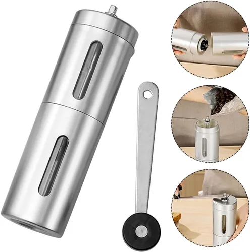Miniatura 7 de SHINEOFI Molinillo de café de mano portátil de acero inoxidable de molienda de espesor ligero molino de frijol manual para uso en casa de camping