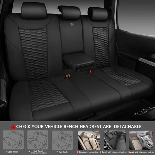 Miniatura 4 de CAR PASS Juego completo de fundas para asientos de automóvil de espuma 3D y cuero PU, lujosas fundas para asientos de cuero sintético transpirables