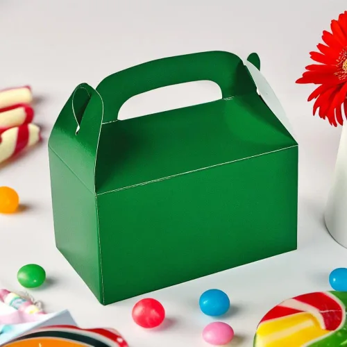 Miniatura 3 de Fun Express Cajas de regalo verdes con asas, juego de 12 – Suministros para fiestas y caja de regalo