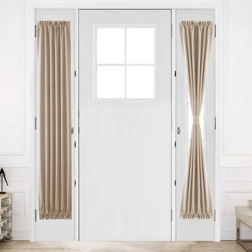 Miniatura 106 de DWCN Cortinas para puerta francesa: cortina térmica con bolsillo para barra para puertas con ventana de vidrio, puertas de cocina y patio