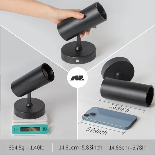 Miniatura 3 de Aisilan - Foco de techo LED negro de 12 W, ajustable, 90 grados, antirreflejo, direccional, moderno, LED para interiores, vestíbulo, sala de estar