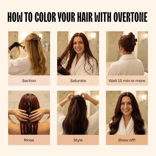 Miniatura 7 de Overtone Color Depositing - Acondicionador de tinte semipermanente para el cabello, 8 onzas para cabello natural y teñido con color, manteca