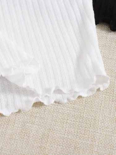 Miniatura 4 de Milumia Conjunto de 3 piezas de camisetas sin mangas de punto acanalado con cuello en V para mujer