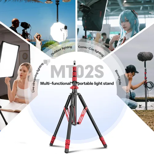 Miniatura 9 de FreeSea - Soporte de luz con bolsa de almacenamiento, trípode de aluminio de 87.4 pulgadas/2.22m para fotografía, para reflectores, cajas de luz
