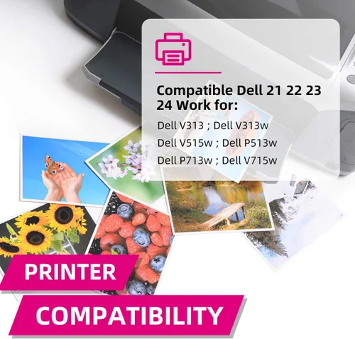 Miniatura 3 de Cartuchos de tinta compatibles de repuesto para Dell V313, V313w, V515w, V715w, P513w, P713w (negro 2 Nos y Color 1 Nos, 3 unidades)