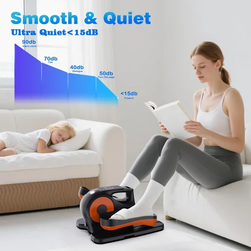 Miniatura 6 de Máquina elíptica para debajo del escritorio, elíptica eléctrica debajo del escritorio para personas mayores, mini equipo de ejercicio elíptico