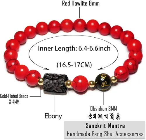 Miniatura 5 de L&C Feng Shui - Pulsera de riqueza de obsidiana negra Pulseras de cristal de obsidiana para mujeres y hombres, 0.315in, 0.394in, alivio natural