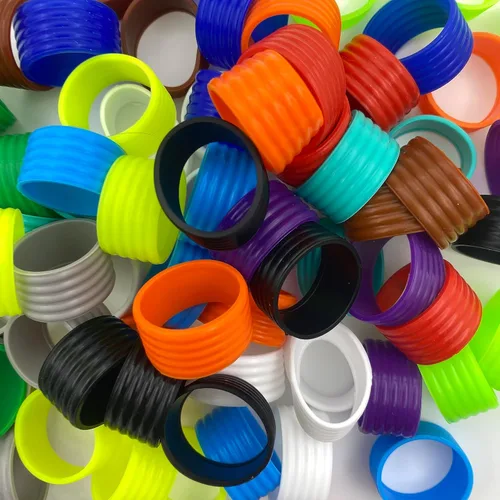 Miniatura 6 de 15 colores disponibles Buena elasticidad 8-45 piezas de raqueta de tenis/paletas de pickleball/squash anillo de silicona raqueta agarre bandas 15pcs
