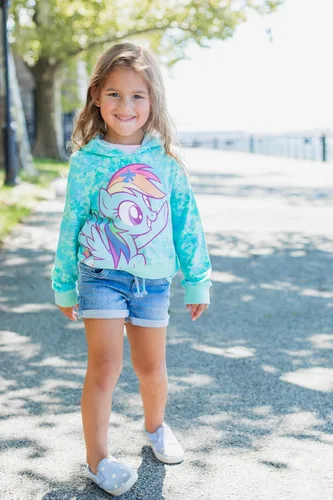 Miniatura 2 de My Little Pony Rainbow Dash - Sudadera con capucha de rizo francés para niñas pequeñas y grandes