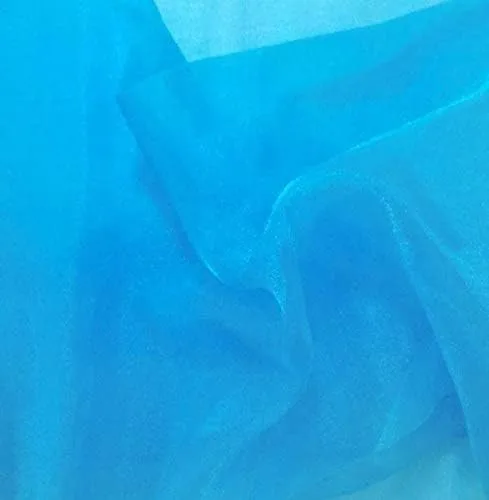 Miniatura 14 de Valentina Textile Inc, Tela de organza transparente brillante para moda, manualidades, decoración, 60 pulgadas de ancho (1 yarda, aguamarina)