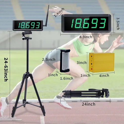 Miniatura 2 de YZ Temporizador láser para sprints, sistema de sprint láser, cronómetro de temporizador láser de pista, entrenamiento de vuelta/velocidad, campo