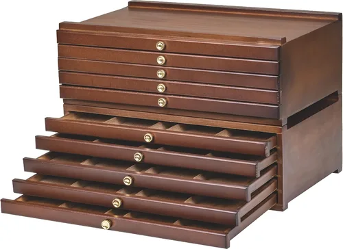 Miniatura 9 de MEEDEN Caja de almacenamiento para suministros de artista con 4 cajones - Caja portátil plegable multifunción de madera de haya para lápices