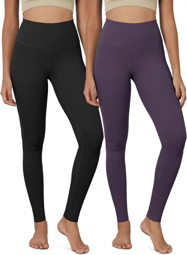ODODOS ODCLOUD - Paquete de 2 caprispantalones cortos de yoga suaves para mujer, cintura alta, no se transparentan, leggings de yoga
