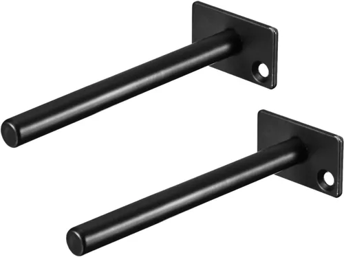 uxcell Soportes para estantes, 2 piezas de 5 pulgadas, soporte flotante oculto de metal, soportes redondos invisibles, para estantes de madera,