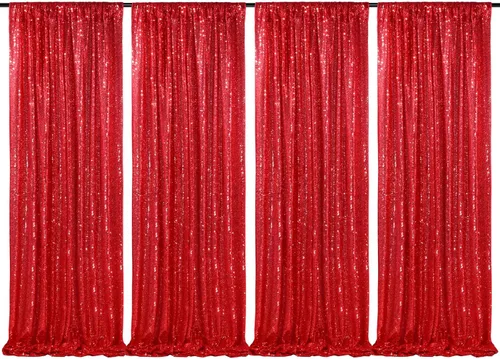 Miniatura 49 de Telón de fondo de lentejuelas moradas 2 paneles 2FTx8FT con purpurina telón de fondo cortinas para fiesta de Halloween fondo de fotos para bodas