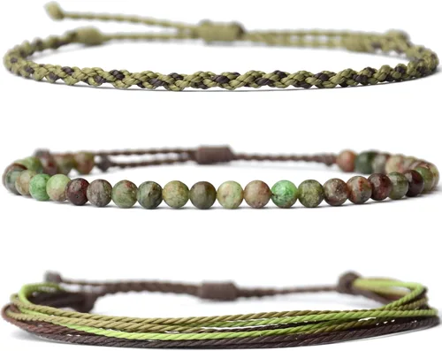 Miniatura 77 de Pulsera curativa hecha a mano con cuentas de piedra natural, regalo para hombres, pulsera de cuerda ajustable