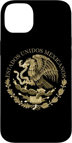 Miniatura 15 de iPhone 12 Pro Max Bandera de México sello del escudo de armas en caso sepia