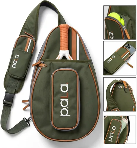 Miniatura 13 de P.ala Multi-Sport Crossbody Padel Bag – Fits 2 Padel Rackets, Lightweight 2.07 lb, Fence Hook, 13” Device Sleeve, Compact Racket Bag for Padel, Verde