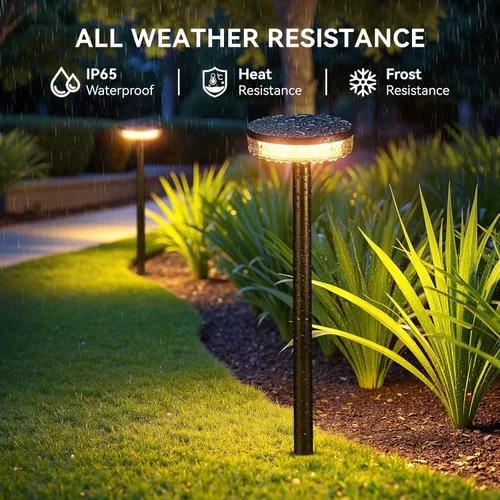 Miniatura 4 de LETMY Solar Pathway Lights Outdoor, 4 Pack 2X Brighter Solar Lights Outdoor Waterproof, Taller Pathway Light with Larger Panel, Auto On/Off Up to