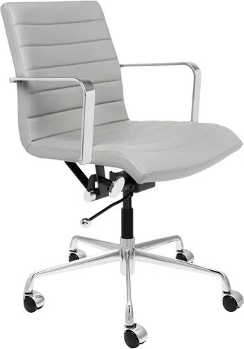 Miniatura 17 de Laura Davidson Furniture SOHO II Silla de oficina acanalada, silla de escritorio con respaldo medio, diseño ergonómico con reposabrazos y giratorio