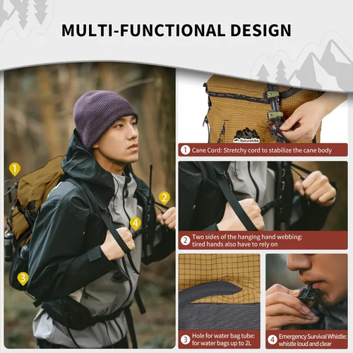 Miniatura 4 de Naturehike Mochila de senderismo, mochila de viaje de 30+5L con tela de macromolécula, mochila de senderismo con sistema de mochila AIR para mujeres