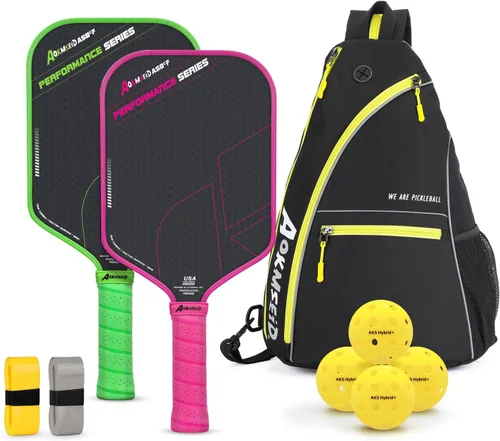 Miniatura 9 de AKS Performance Series Pickleball Paddles Set - Toray T700 Raw Carbon Fiber Pickleball Paddle with Friction Surface, 16mm Powerful Polymer Core