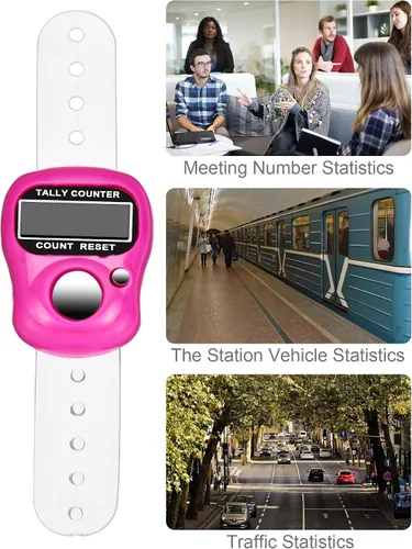 Miniatura 3 de Tatuo 18 piezas de mano contador de 5 dedos digitales contador clickers reiniciables número mecánico de mano clic