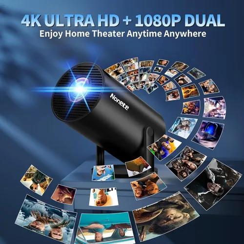 Miniatura 9 de Mini proyector 4K compatible con 1080P FHD - Keystone automático 270° giratorio, WiFi 6 y Bluetooth 5.2, Smart Android TV OS, proyector portátil