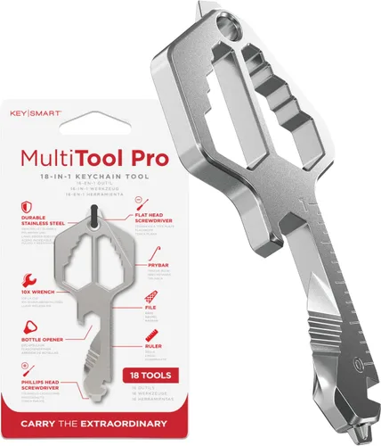 Miniatura 10 de KeySmart MultiTool - Herramienta multiusos 5 en 1 para llavero con abridor de cajas, regla, barra de palanca, destornillador Phillips y cabeza