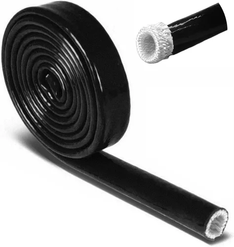 Miniatura 8 de manga térmica de 1" (25.4 mm) ID con protección contra el fuego, manga térmica blindada contra el calor, termo armadura de silicona recubierta