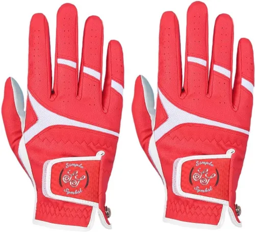 Miniatura 13 de Guantes de golf para hombre, cuero sintético de alta calidad, agarre estable, paquete de dos
