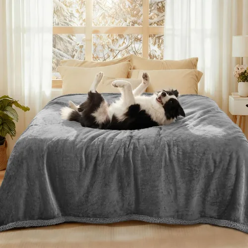 Miniatura 35 de Luciphia Manta de cama impermeable lavable, suave forro polar sherpa reversible para cachorros para perros medianos y grandes, funda protectora