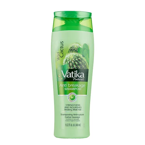 Dabur Vatika Naturals - Champú de cactus para mujer, limpiador de cabello a base de hierbas con cactus, fortalece las raíces, restaura daños,