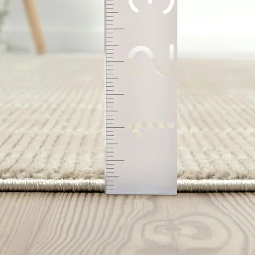 Miniatura 9 de Abani Terra - Alfombra color crema de 4 x 6 pies para sala de estar, dormitorio, patrón de líneas verticales, duradera y fácil de limpiar