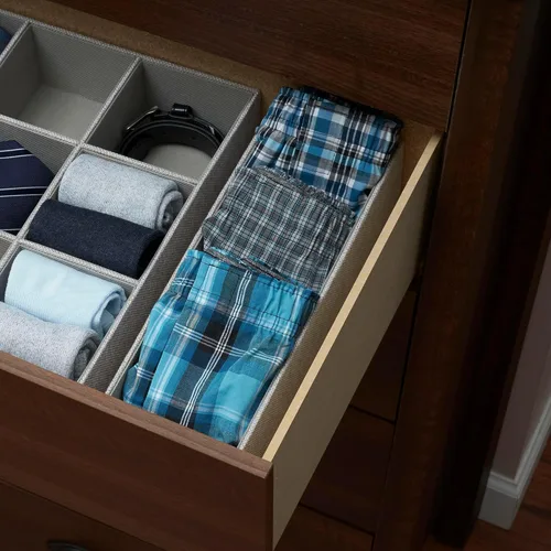 Miniatura 2 de Household Essentials Caja organizadora de cajones profundos gris 725-1 para almacenamiento 12 x 4 x 3.13 pulgadas, color plateado