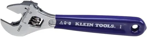 Miniatura 4 de Klein Tools D86932 Llave ajustable, forjada con mandíbula más delgada y acabado cromado de alto pulido, 4 pulgadas