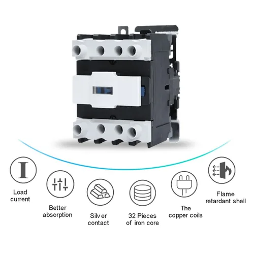 Miniatura 3 de ATO Contactor de CA de 65 amperios Contactor magnético de CA Contactor de minería Contactor de iluminación 24 V 110 V 220 V Bobina con base
