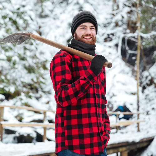 Miniatura 7 de Gorro de invierno para hombre, bufanda de punto cálida y guantes de pantalla táctil, 3 piezas