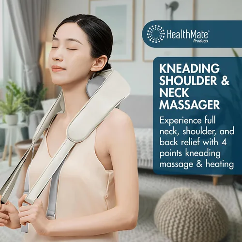 Miniatura 6 de HEALTHMATE IN9532 Masajeador de hombros y cuello para aliviar el dolor de tejido profundo 6D Shiatsu cuello y hombro con calor recargable