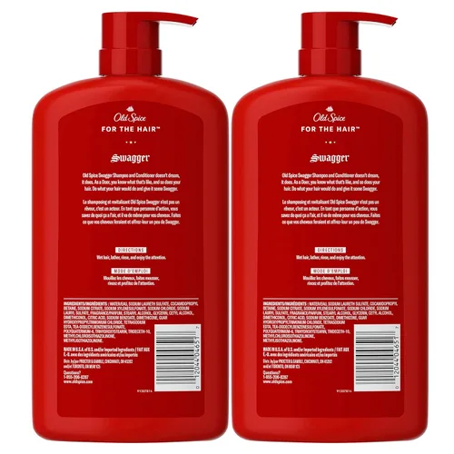 Miniatura 8 de Old Spice Juego de champú y acondicionador 2 en 1 para hombre, Swagger, aroma a madera de cedro y lima, para todo tipo de cabello, cabello más