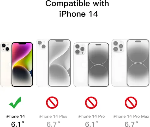 Miniatura 2 de JETech Funda para iPhone 14 de 6.1 pulgadas con protector de pantalla de vidrio templado integrado, protección completa de la cámara, a prueba