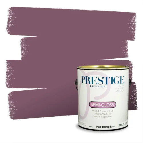 Miniatura 523 de Prestige Paints Pintura exterior e imprimación en uno, 1 galón, plano, coincidencia comparable de Valspar* Amber Rose*