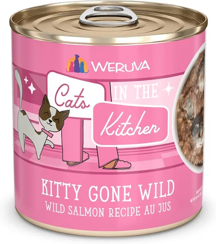 Miniatura 28 de Weruva Cats in The Kitchen, Kitty Gone Wild with Wild Salmon Au Jus - Alimento para gatos, lata de 6 onzas (paquete de 24)