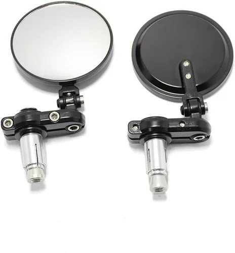 Espejos laterales plegables negros de 3 pulgadas, redondos, 7/8 pulgadas, para Harley Davidson Kawasaki Suzuki Yamaha Cruiser Dirt Bike Scooter ATV